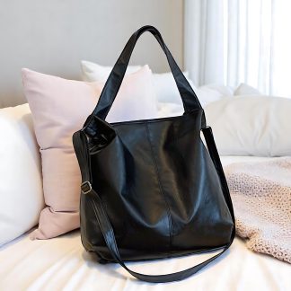 Everyday Large Black Leather Tote